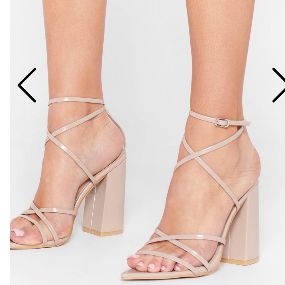 Nasty gal strappy nude block heels
